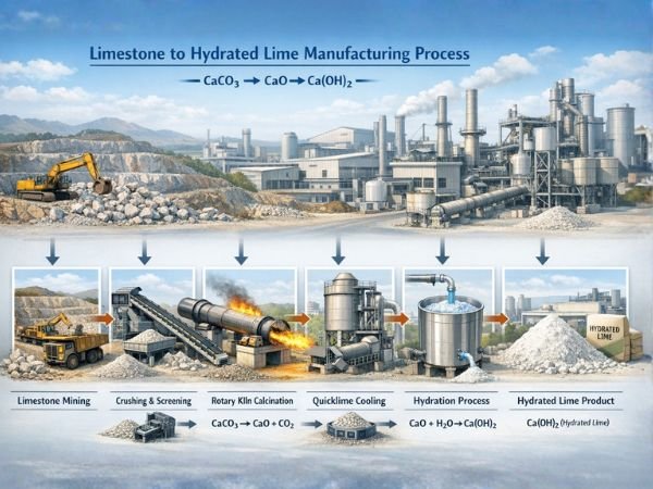 Limestone to Hydrated Lime Process Flow